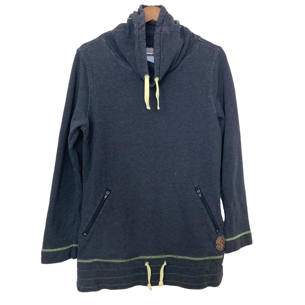 Special Blend Women’s Snowboarding Funnel Neck Tunic Longline Grey Pullover